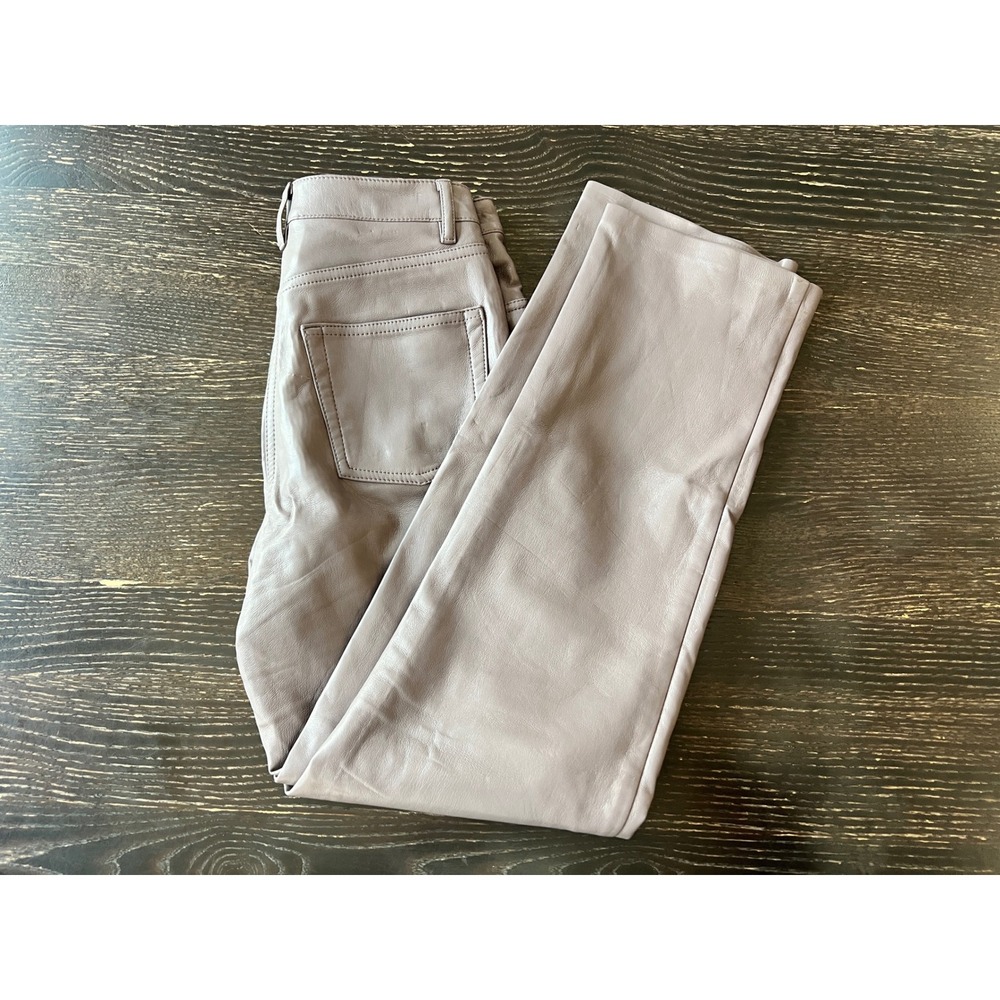 Wilfred Aritzia Melina Vegan Leather Pants Mauve Plum Straight Leg Size 0 82484